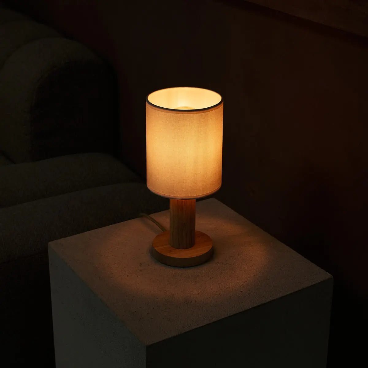 Boris Light Boris Light Brown Lamp | Corded & Fabric Shade Lamp – Tavellio