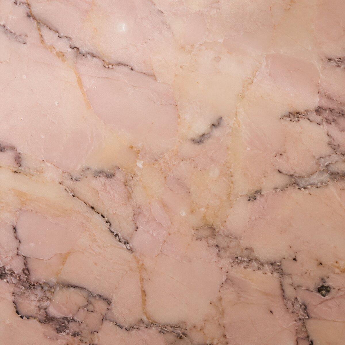 Tavellio Calacatta Vionaro Pink kabellose Tischlampe – Materialdetail – Nahaufnahme der rosa-goldenen Marmoräderung