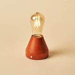 Zavi Chestnut Brown Rechargeable LED Table Lamp – Cordless, Dimmable, 100-Hour Battery
