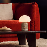 Coddé Large Silver Travertine Lampe de Table Rechargeable