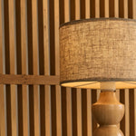 Oliver Wooden Lamp with Beige Shade | Elegant Geometric Design for Your Home Tavellio