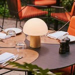 Mia Light Brown Stylish Wooden Table Lamp with Dimmer - Wood, Functional & Subtle