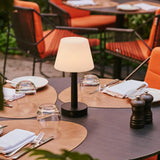 Zoë Black Wooden Rechargeable Table Lamp | Dimmable & Portable | 80-Hour Battery Life