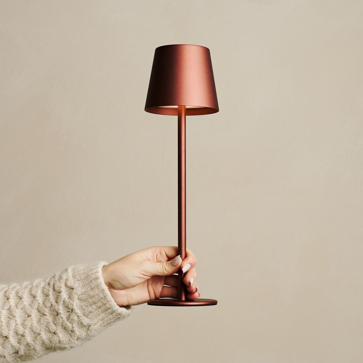 Jasper Mocha Brown - Wireless Lamp with Battery l Metal, Dimmable & 3 Light Stages