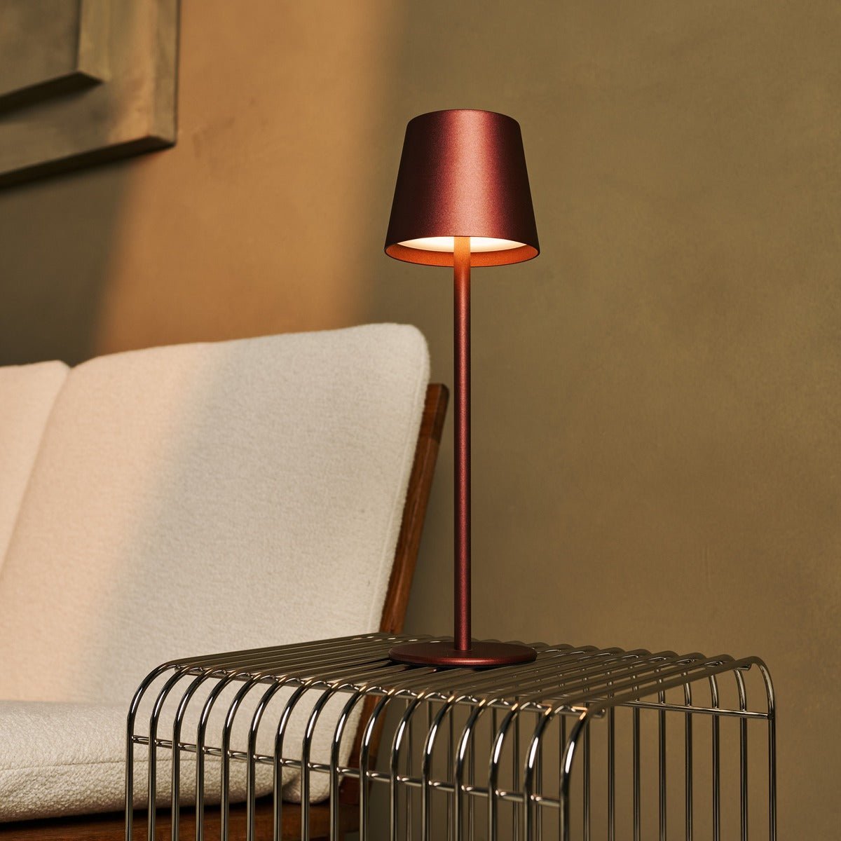 Jasper Mocha Brown - Wireless Lamp with Battery l Metal, Dimmable & 3 Light Stages