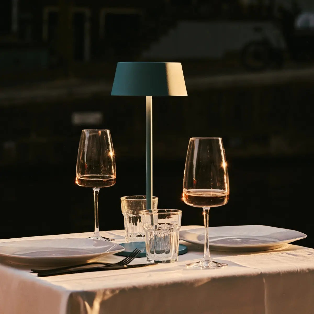 Hugo Amsterdams Blue Rechargeable Iron Table Lamp - Dimmable, Stylish & Cordless