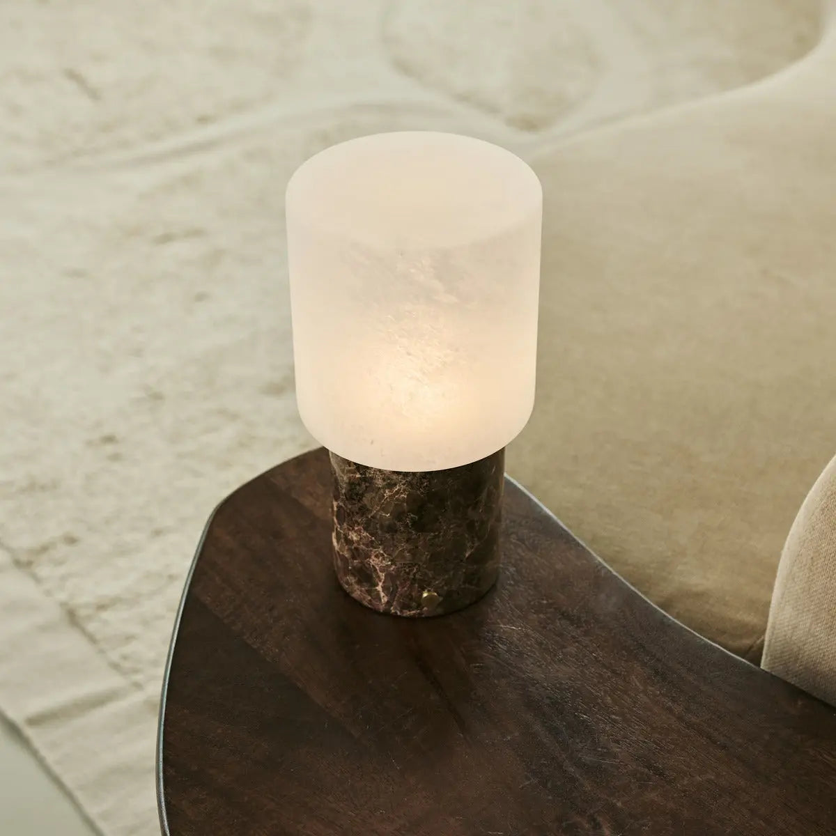 Cuyp Brown / Emeperador Dark – Marble Rechargeable Table Lamp – Cordless, USB Rechargeable & Up to 100 Hours Runtime