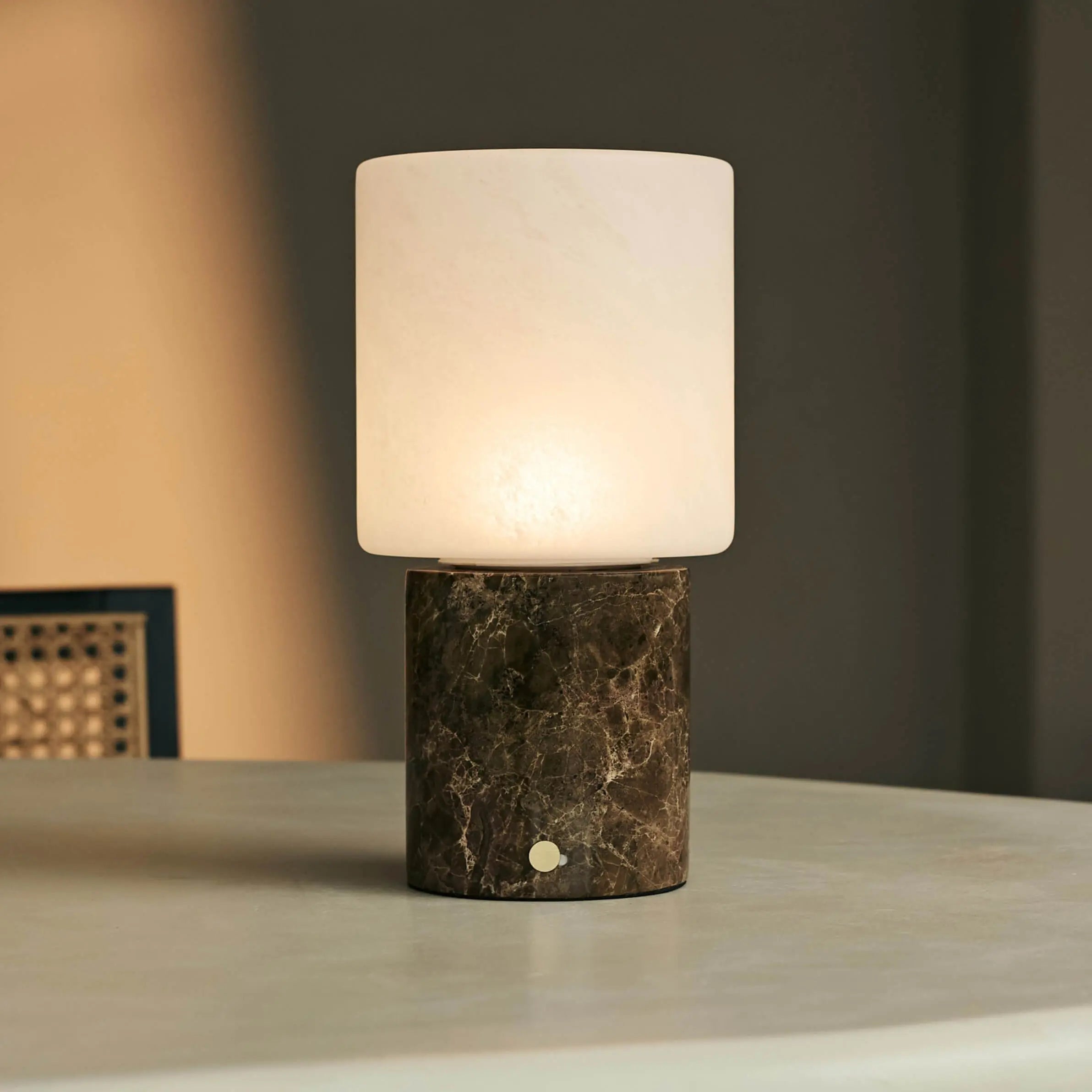 Cuyp Brown / Emeperador Dark – Marble Rechargeable Table Lamp – Cordless, USB Rechargeable & Up to 100 Hours Runtime