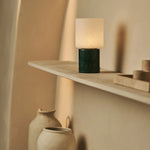 Cuyp Green / Verde Alpi – Marble Rechargeable Table Lamp – Cordless, USB Rechargeable & Up to 100 Hours Runtime