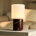 Cuyp Red / Rosso Levanto – Marble Rechargeable Table Lamp – Cordless, USB Rechargeable & Up to 100 Hours Runtime