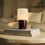 Cuyp Red / Rosso Levanto – Marble Rechargeable Table Lamp – Cordless, USB Rechargeable & Up to 100 Hours Runtime