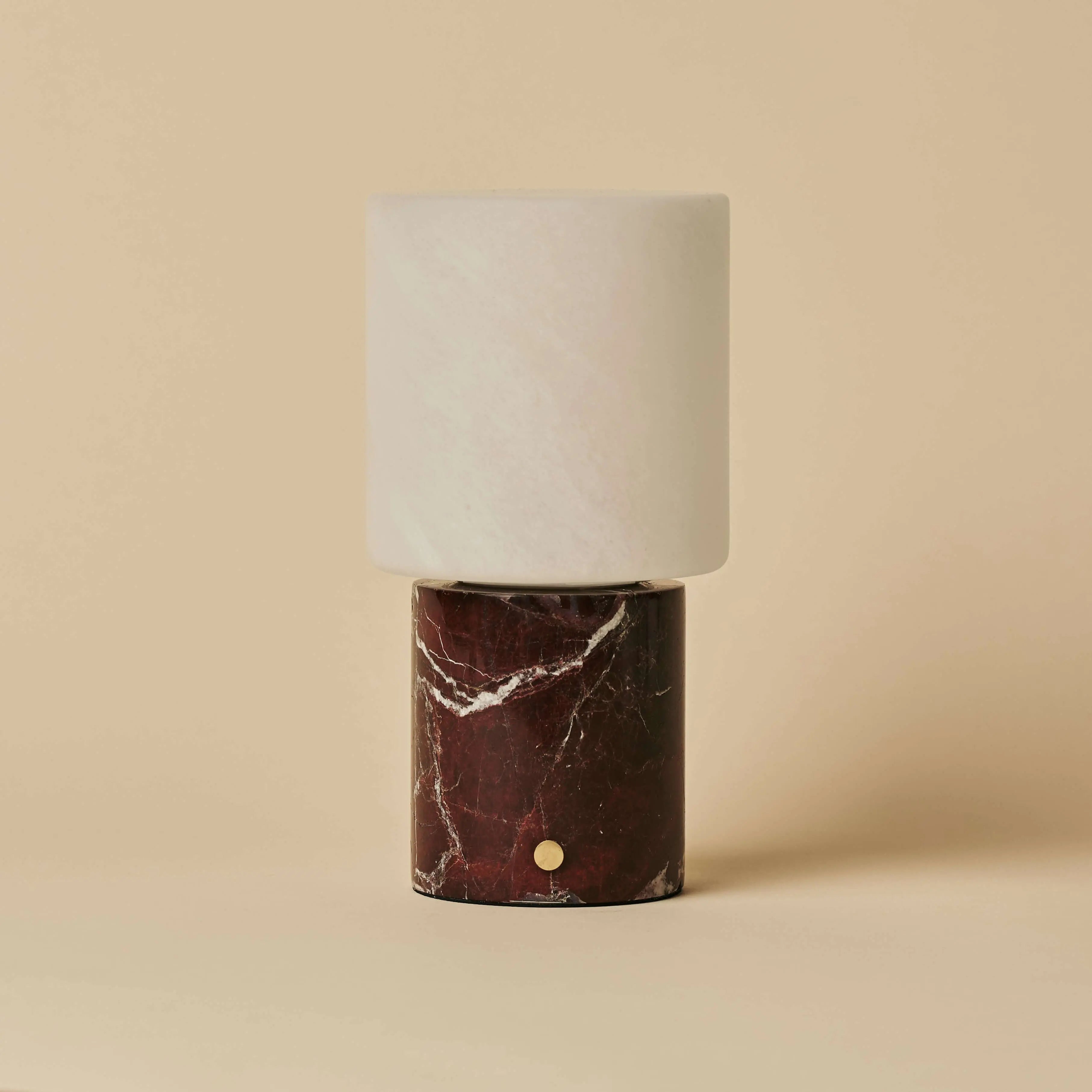 Cuyp Red / Rosso Levanto – Marble Rechargeable Table Lamp – Cordless, USB Rechargeable & Up to 100 Hours Runtime