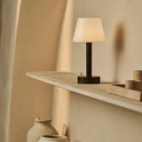 Zoë Dark Brown Wooden Rechargeable Table Lamp | Dimmable, USB-C, 80-Hour Battery
