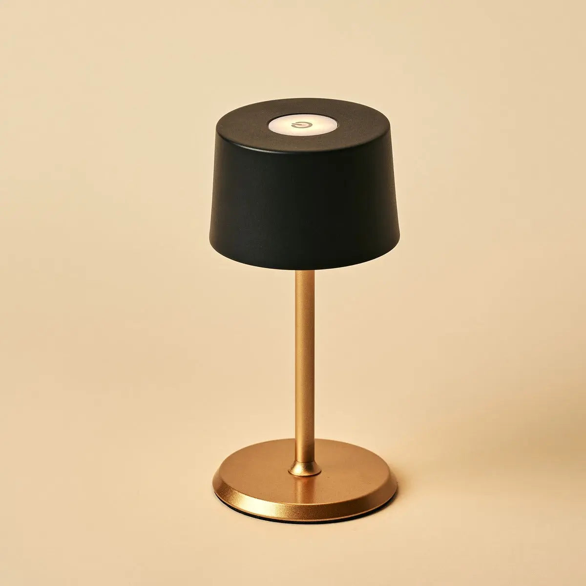 David Black & Gold Rechargeable Table Lamp 2 in 1 with Adjustable Height – Dimmable & Cordless with 120 Hours Battery
