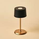 David Black & Gold Rechargeable Table Lamp 2 in 1 with Adjustable Height – Dimmable & Cordless with 120 Hours Battery
