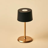 David Black & Gold Rechargeable Table Lamp 2 in 1 with Adjustable Height – Dimmable & Cordless with 120 Hours Battery