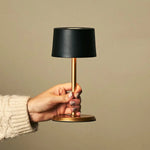 David Black & Gold Rechargeable Table Lamp 2 in 1 with Adjustable Height – Dimmable & Cordless with 120 Hours Battery