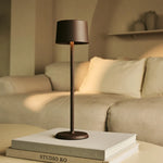 David Mocha Brown Rechargeable Table Lamp 2 in 1 with Adjustable Height – Dimmable & Cordless with 120 Hours Battery