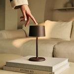 David Mocha Brown Rechargeable Table Lamp 2 in 1 with Adjustable Height – Dimmable & Cordless with 120 Hours Battery