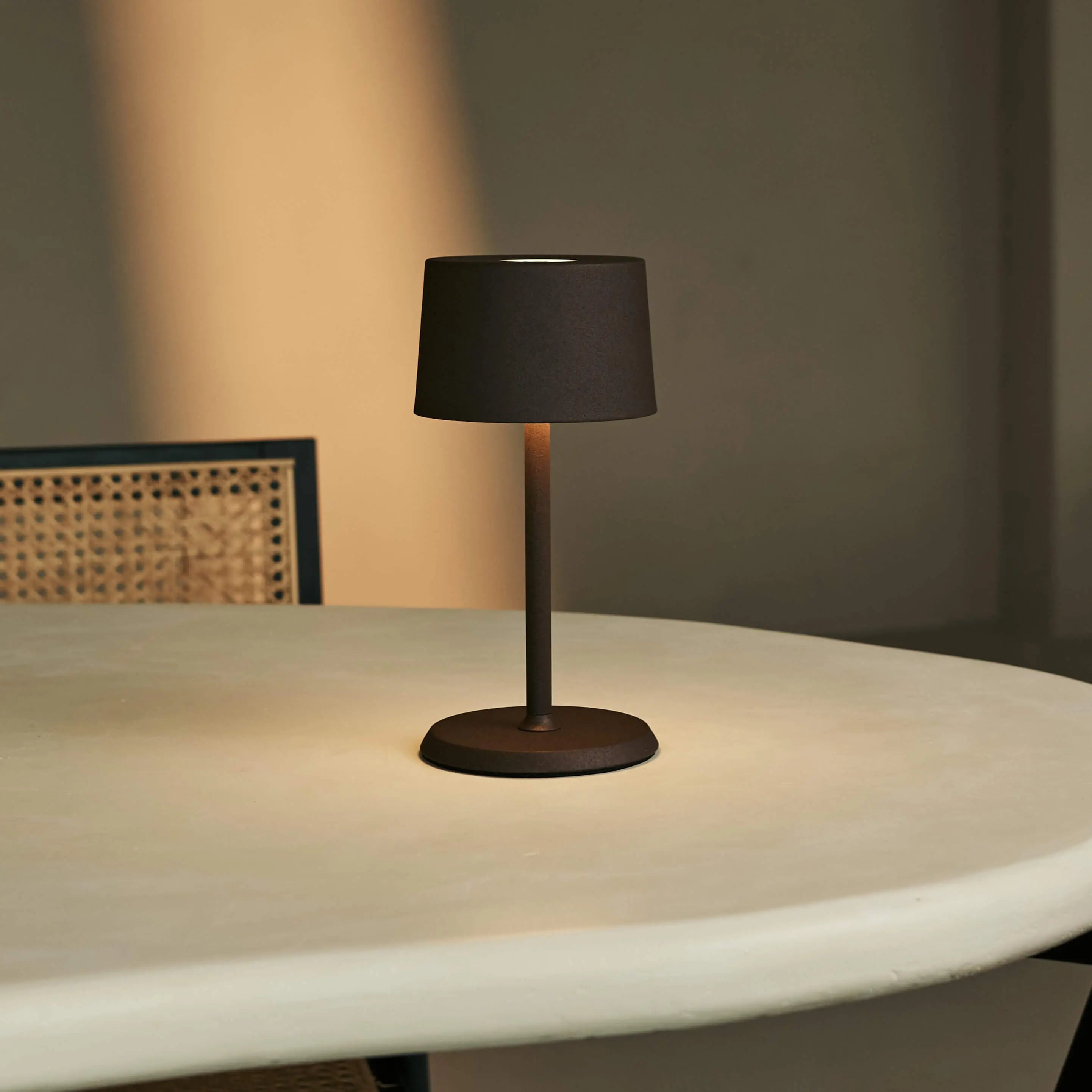 David Mocha Brown Rechargeable Table Lamp 2 in 1 with Adjustable Height – Dimmable & Cordless with 120 Hours Battery