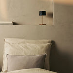 David Black & Gold Rechargeable Table Lamp 2 in 1 with Adjustable Height – Dimmable & Cordless with 120 Hours Battery