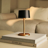 David Black & Gold Rechargeable Table Lamp 2 in 1 with Adjustable Height – Dimmable & Cordless with 120 Hours Battery