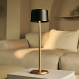 David Black & Gold Rechargeable Table Lamp 2 in 1 with Adjustable Height – Dimmable & Cordless with 120 Hours Battery