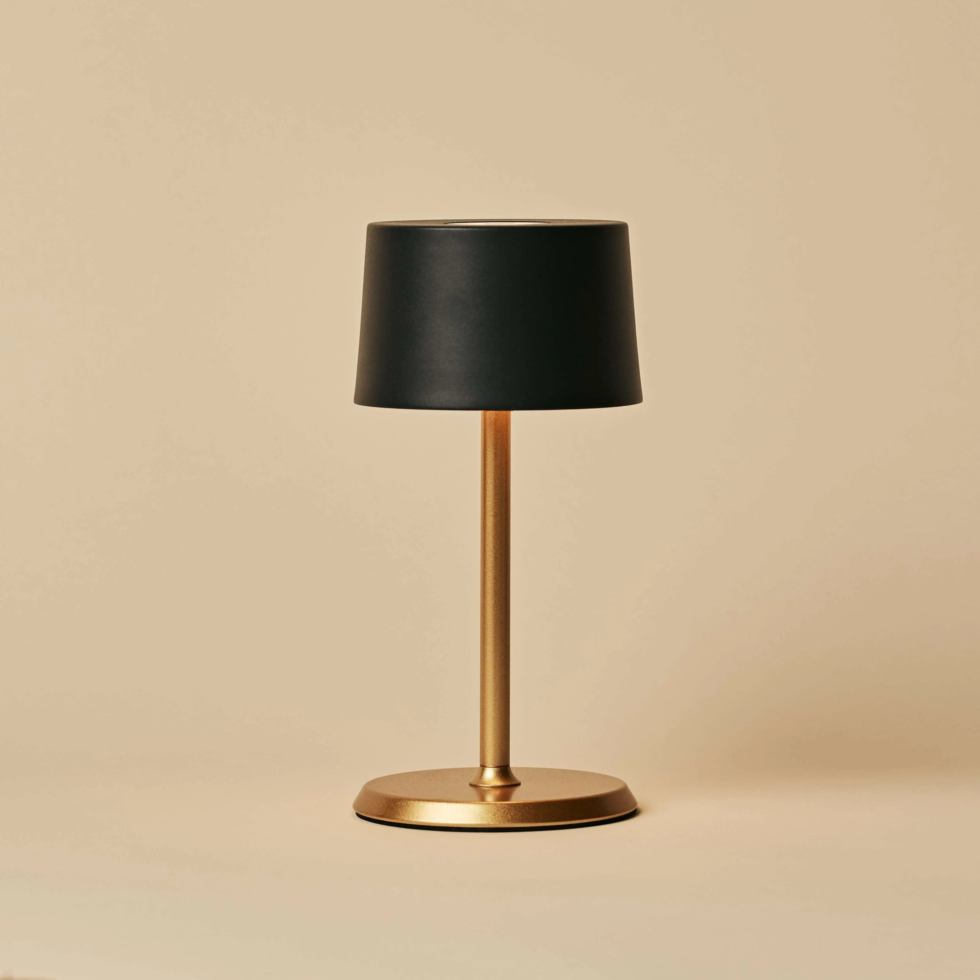 David Black & Gold Rechargeable Table Lamp 2 in 1 with Adjustable Height – Dimmable & Cordless with 120 Hours Battery
