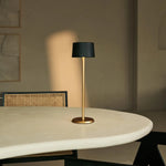 David Black & Gold Rechargeable Table Lamp 2 in 1 with Adjustable Height – Dimmable & Cordless with 120 Hours Battery