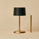 David Black & Gold Rechargeable Table Lamp 2 in 1 with Adjustable Height – Dimmable & Cordless with 120 Hours Battery