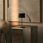 David Black & Gold Rechargeable Table Lamp 2 in 1 with Adjustable Height – Dimmable & Cordless with 120 Hours Battery