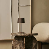 David Mocha Brown Rechargeable Table Lamp 2 in 1 with Adjustable Height – Dimmable & Cordless with 120 Hours Battery