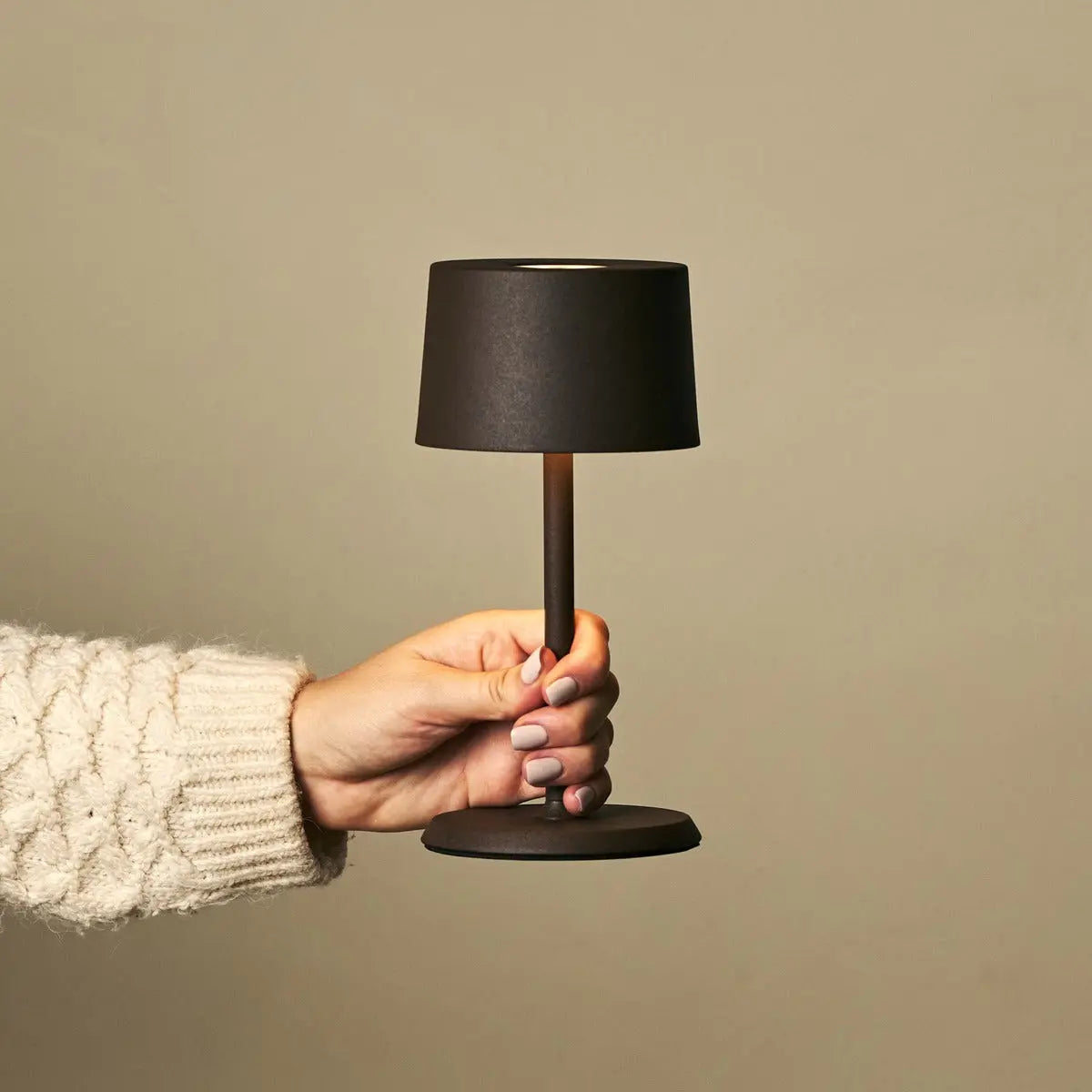 David Mocha Brown Rechargeable Table Lamp 2 in 1 with Adjustable Height – Dimmable & Cordless with 120 Hours Battery