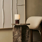 Dou Red / Rosso Levanto – Marble Rechargeable Table Lamp – Cordless, 3 Light Modes & With Linen Interchangeable Lampshade