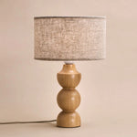 Oliver Wooden Lamp with Beige Shade | Elegant Geometric Design for Your Home Tavellio