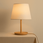 Emily Light Brown Wooden Lamp with Cable – Handmade Sustainable Design for Home
