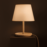 Emily Light Brown Wooden Lamp with Cable – Handmade Sustainable Design for Home