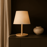 Emily Light Brown Wooden Lamp with Cable – Handmade Sustainable Design for Home