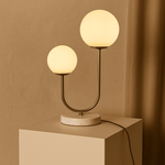 Giorgia Elegant Marble Lamp – Elegant Table Lamp with Frosted Glass Bulbs