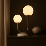 Giorgia Elegant Marble Lamp – Elegant Table Lamp with Frosted Glass Bulbs