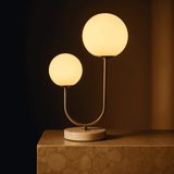 Giorgia Elegant Marble Lamp – Elegant Table Lamp with Frosted Glass Bulbs