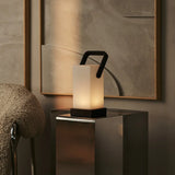 Harper Dark Brown Wooden Lamp – Cordless Rechargeable Table Lamp with Handle