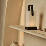 Harper Dark Brown Wooden Lamp – Cordless Rechargeable Table Lamp with Handle