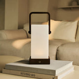Harper Dark Brown Wooden Lamp – Cordless Rechargeable Table Lamp with Handle