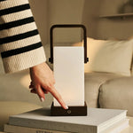 Harper Dark Brown Wooden Lamp – Cordless Rechargeable Table Lamp with Handle