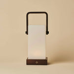 Harper Dark Brown Wooden Lamp – Cordless Rechargeable Table Lamp with Handle