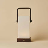 Harper Dark Brown Wooden Lamp – Cordless Rechargeable Table Lamp with Handle