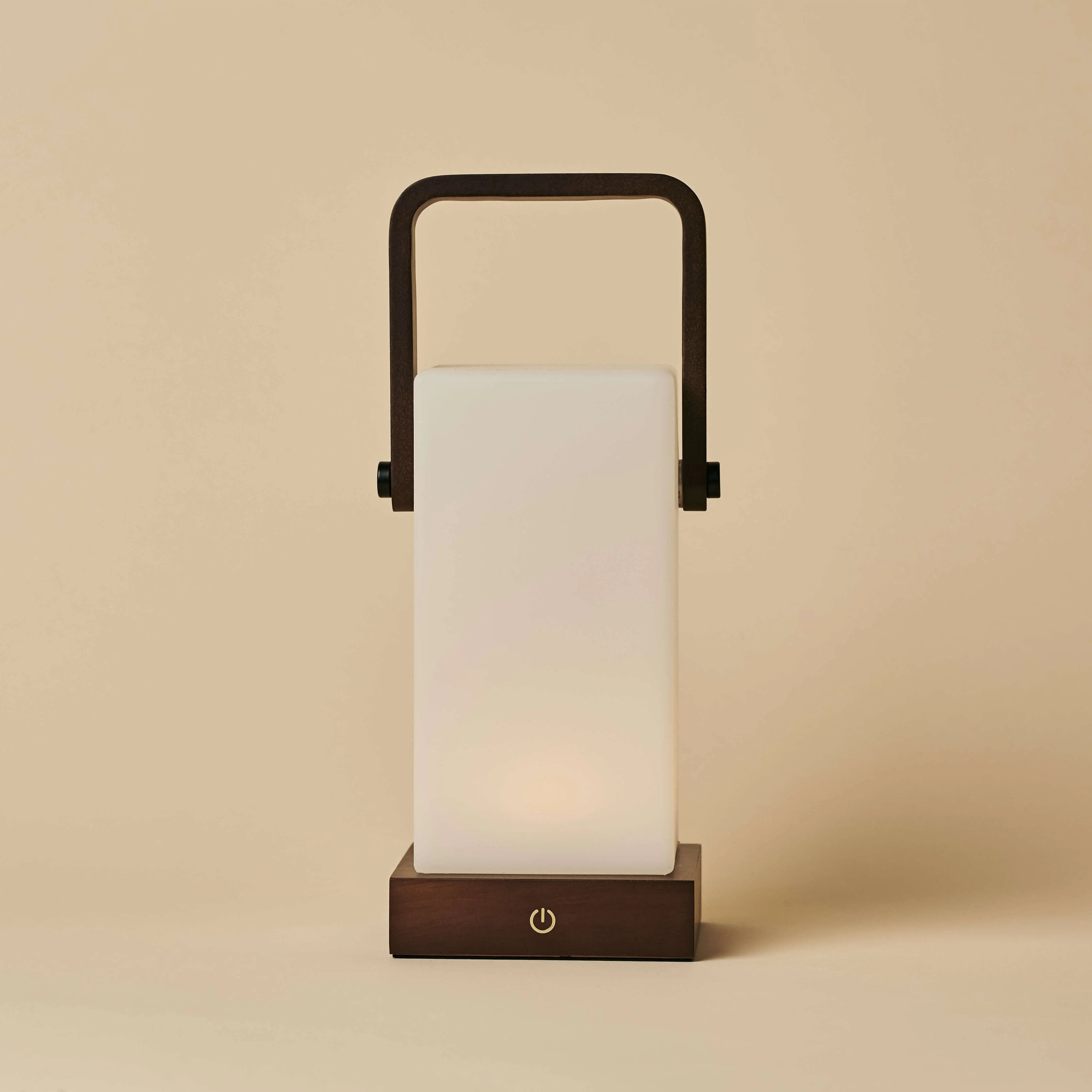 Harper Dark Brown Wooden Lamp – Cordless Rechargeable Table Lamp with Handle