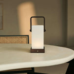 Harper Dark Brown Wooden Lamp – Cordless Rechargeable Table Lamp with Handle Tavellio