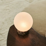 Heem Brown / Emeperador Dark – Marble Rechargeable Table Lamp – 3 Light Modes, Cordless & With Glass Interchangeable Lampshade